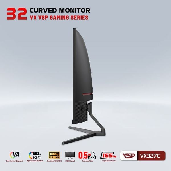  Màn hình Gaming VSP VX327C | 32 inch, FHD, 165Hz, VA 