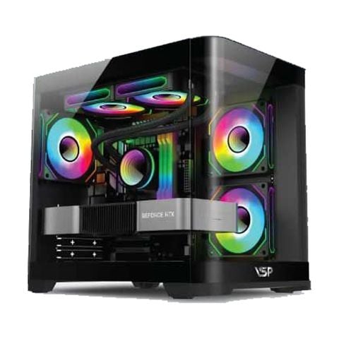 Thùng máy VSP X7 - Black (Kính cong)