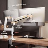  Giá treo màn hình đôi North Bayou H180 - White | 17 - 27 inch 