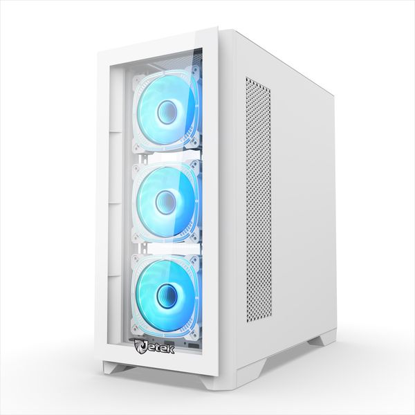  Thùng máy Jetek Gaming Squid Z6 Trắng - Kèm sẵn 4 Fan RGB 