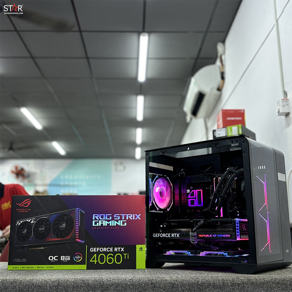  PC Gaming STAR Barbatos Black | Intel i5 14400F \ RTX 4060Ti\ B760M WIFI\ RAM 32GB\ SSD 500GB 