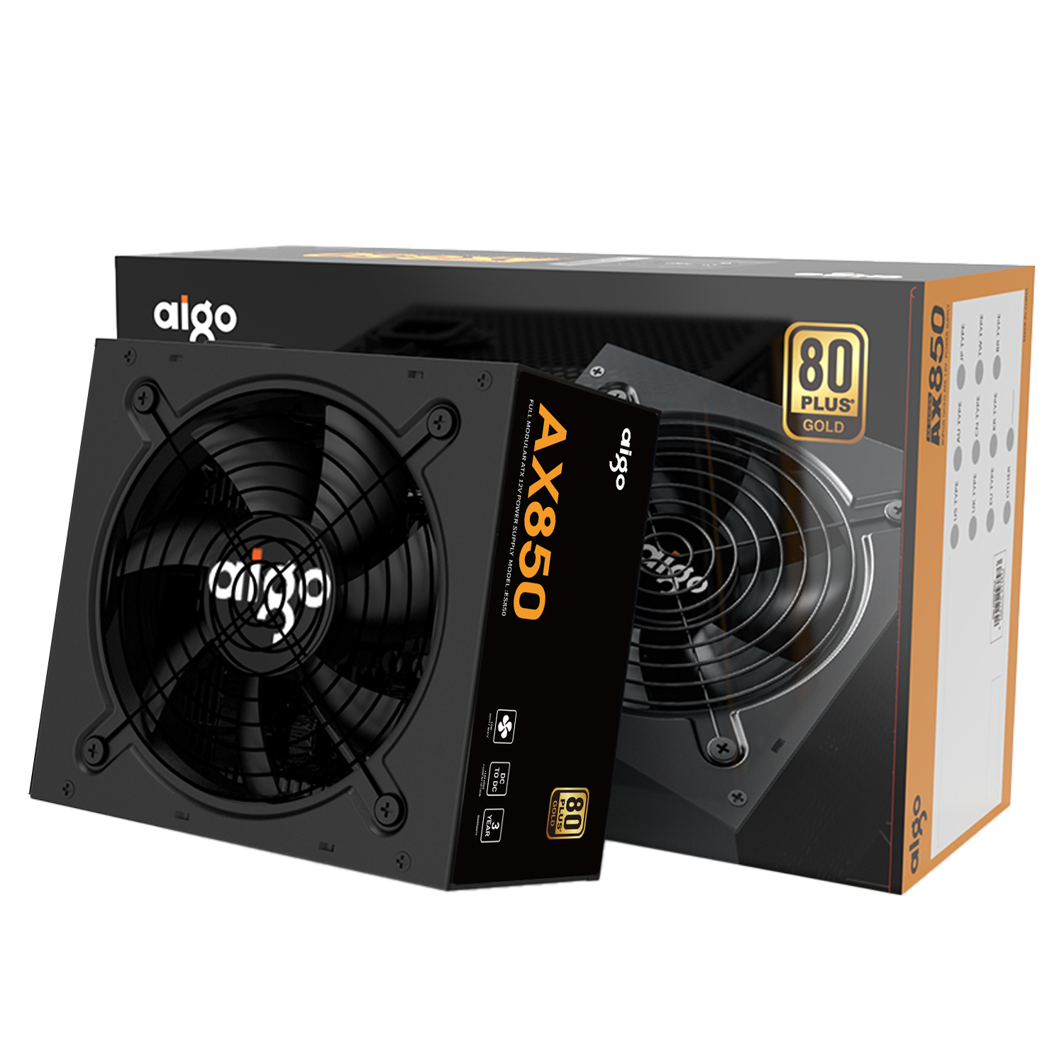 Nguồn Aigo AX850 | 850W, 80 Plus Gold, Full Modular