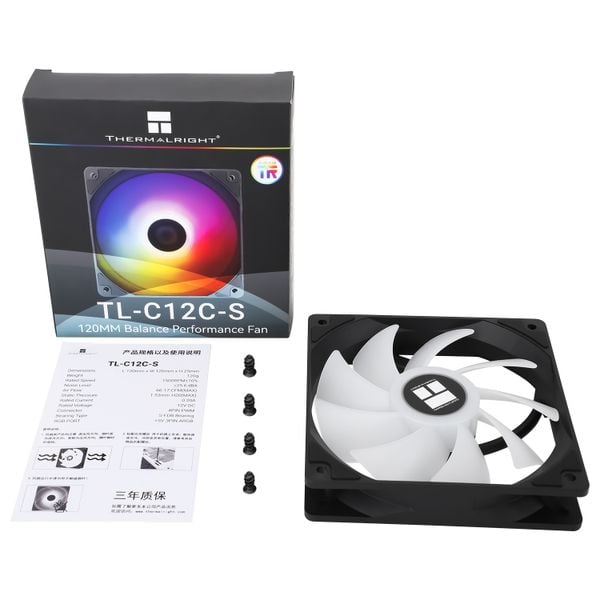  Quạt tản nhiệt PC Thermalright TL‑C12C‑S | Fan lẻ 120mm, ARGB 