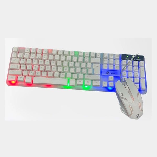  Combo phím chuột giả cơ GTX 350 Chuyên Game | Màu trắng, Led Rainbow 