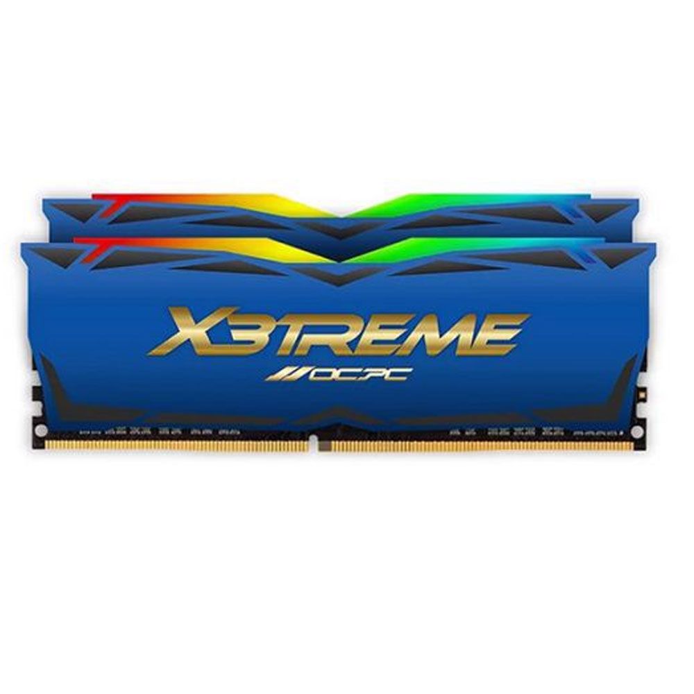 Ram DDR4 OCPC X3treme Aura RGB 16G/3200 (2X 8GB) Blue (MMX3A2K16GD432C16BU) Tản nhiệt