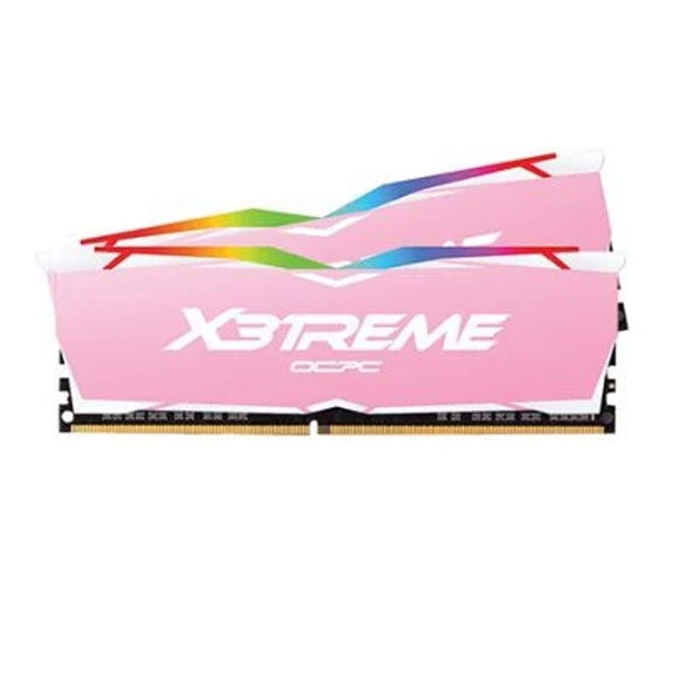 Ram DDR4 OCPC X3treme Aura RGB 16G/3200 (2X 8GB) Pink (MMX3A2K16GD432C16PK) Tản Nhiệt