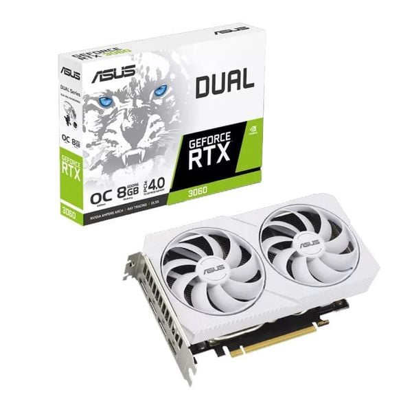  Card màn hình ASUS Dual RTX3060 OC 8GB GDDR6 Trắng 2 Fan (DUAL-RTX3060-O8G-WHITE) 