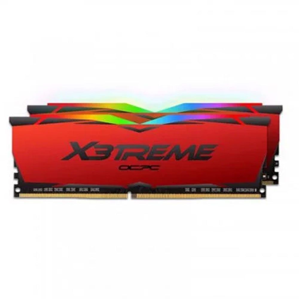 Ram DDR4 OCPC X3treme Aura RGB 16GB 3200Mhz (2X 8GB) Red (MMX3A2K16GD432C16RE) Tản nhiệt