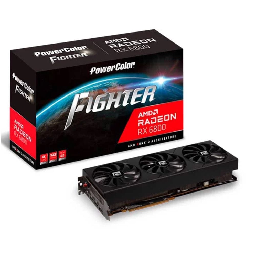 VGA Radeon RX 6800 16GB GDDR6 PowerColor Fighter (AXRX 6800 16GBD6-3DH/OC)