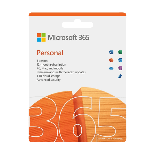  Phần mềm Microsoft Office 365 Personal  | 12 tháng, 1 người, 5 thiết bị/tài khoản (Word, Excel, PowerPoint, 1TB OneDrive) 