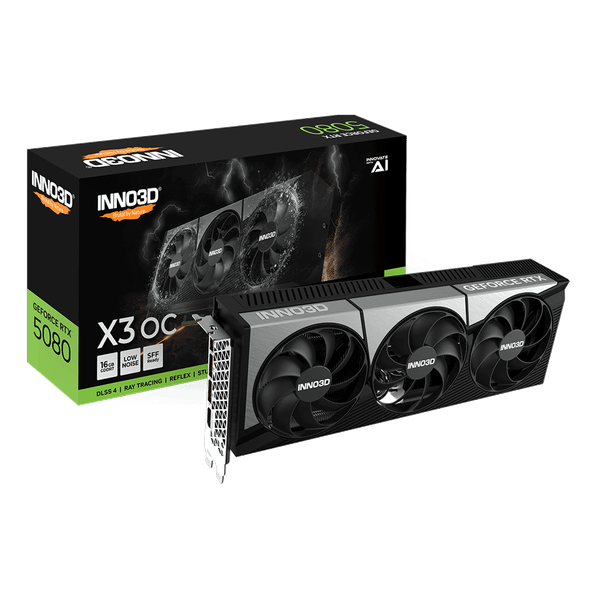  Card màn hình NVIDIA GeForce RTX 5080 INNO3D X3 OC | 16GB GDDR7, 10752 CUDA, 850W 