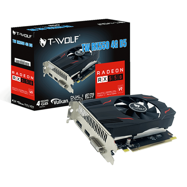  Card màn hình AMD Radeon RX 550 T-WOLF RX 550 | 4GB GDDR5, 512 SP, 350W 