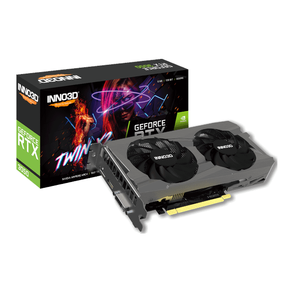  Card màn hình NVIDIA GeForce RTX 3050 Inno3D Twin X2 | 6GB GDDR6, 2304 CUDA, 450W 