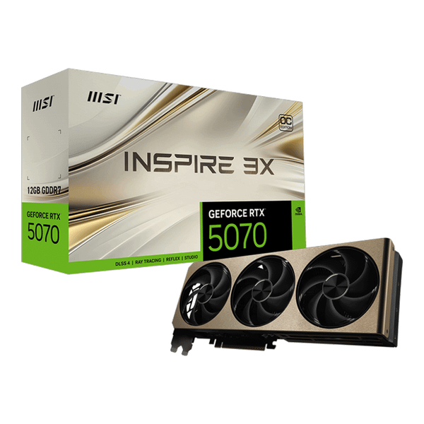  Card màn hình NVIDIA GeForce RTX 5070 MSI INSPIRE 3X OC | 12GB GDDR7, 6144 CUDA, 650W 