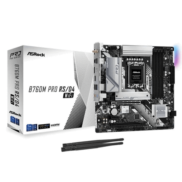  Mainboard ASRock B760M Pro RS Wifi DDR4 | LGA 1700, mATX, 4 khe RAM 
