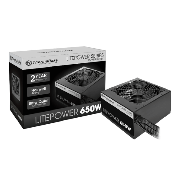  Nguồn máy tính Thermaltake Litepower 650W (PS-LTP-0650NPCNEU-2) - Đen | Non Modular, ATX 