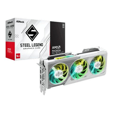 Card màn hình ASRock AMD RX 9070 XT 16G Steel Legend