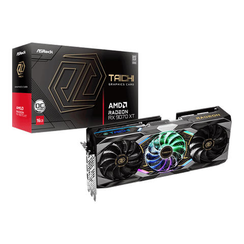 Card màn hình AMD Radeon RX 9070 XT ASRock Taichi OC | 16GB GDDR6, 4096 SP, 850W