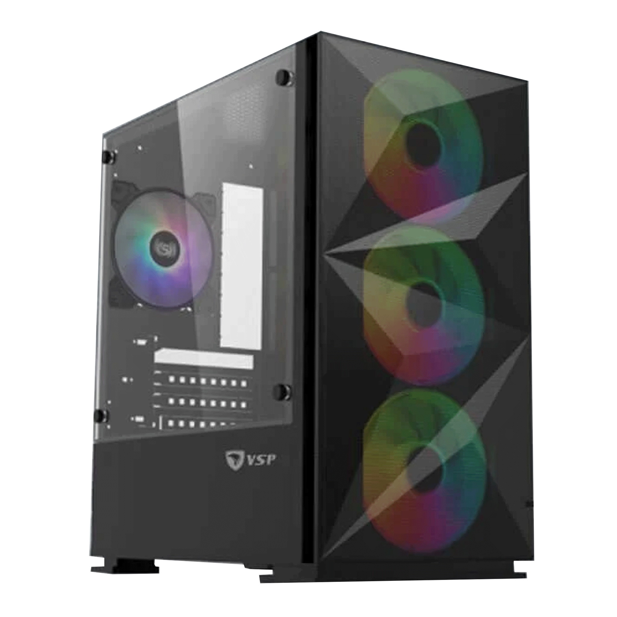 Thùng máy VSP GAMING Mid Tower B709 - Black + 4Fans Led