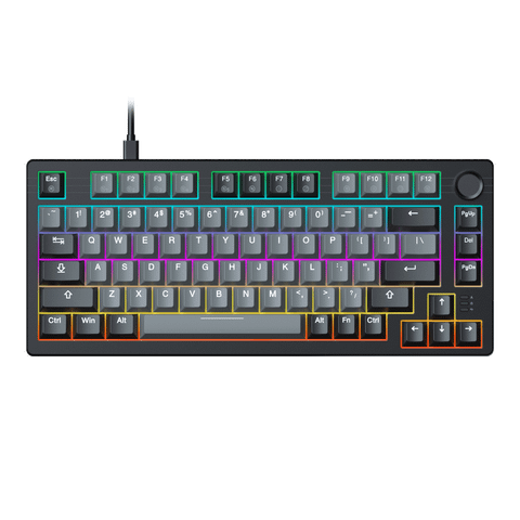 Bàn phím cơ Dare-U EK75 Grey Black | PBT, 2 Sides RGB Strip, Type-C, Dream (Linear) Switch