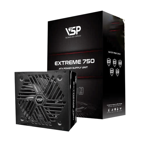 Nguồn VSP Extreme TPS750 750W A.PFC (DC to DC, cáp đôi CPU riêng biệt)