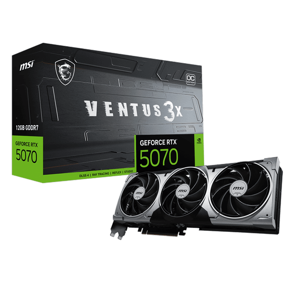  Card màn hình NVIDIA GeForce RTX 5070 MSI VENTUS 3X OC | 12GB GDDR7, 6144 CUDA, 650W 