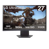  Màn Hình Gaming LG 27GS60QC-B.ATVQ | 27 inch, 2K, VA, 180Hz, 1ms, chân xoay, Cong 1000R 