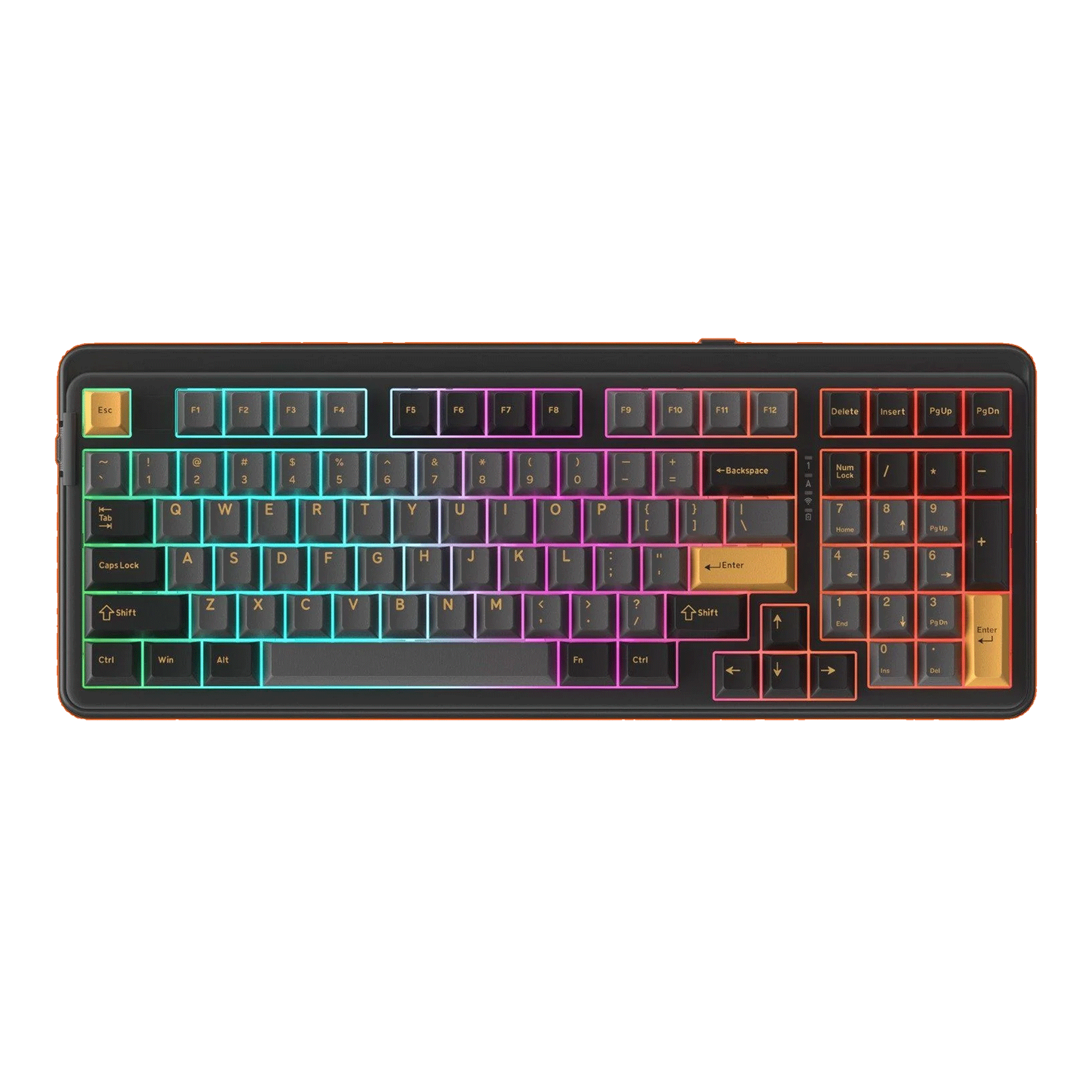 Bàn phím cơ Dare-U EK98 Pro Black - Golden | Wireless Triple Mode, Gasket Mount, RGB, Cloud (Linear) Switch