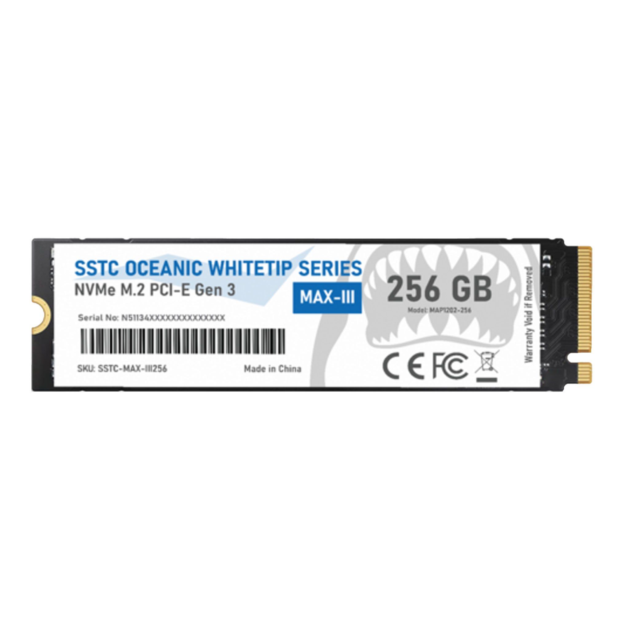 Ổ cứng SSD SSTC Oceanic Whitetip NVMe M.2 MAX-III 256GB (Gen 3) (OP-MAXIII-256T)