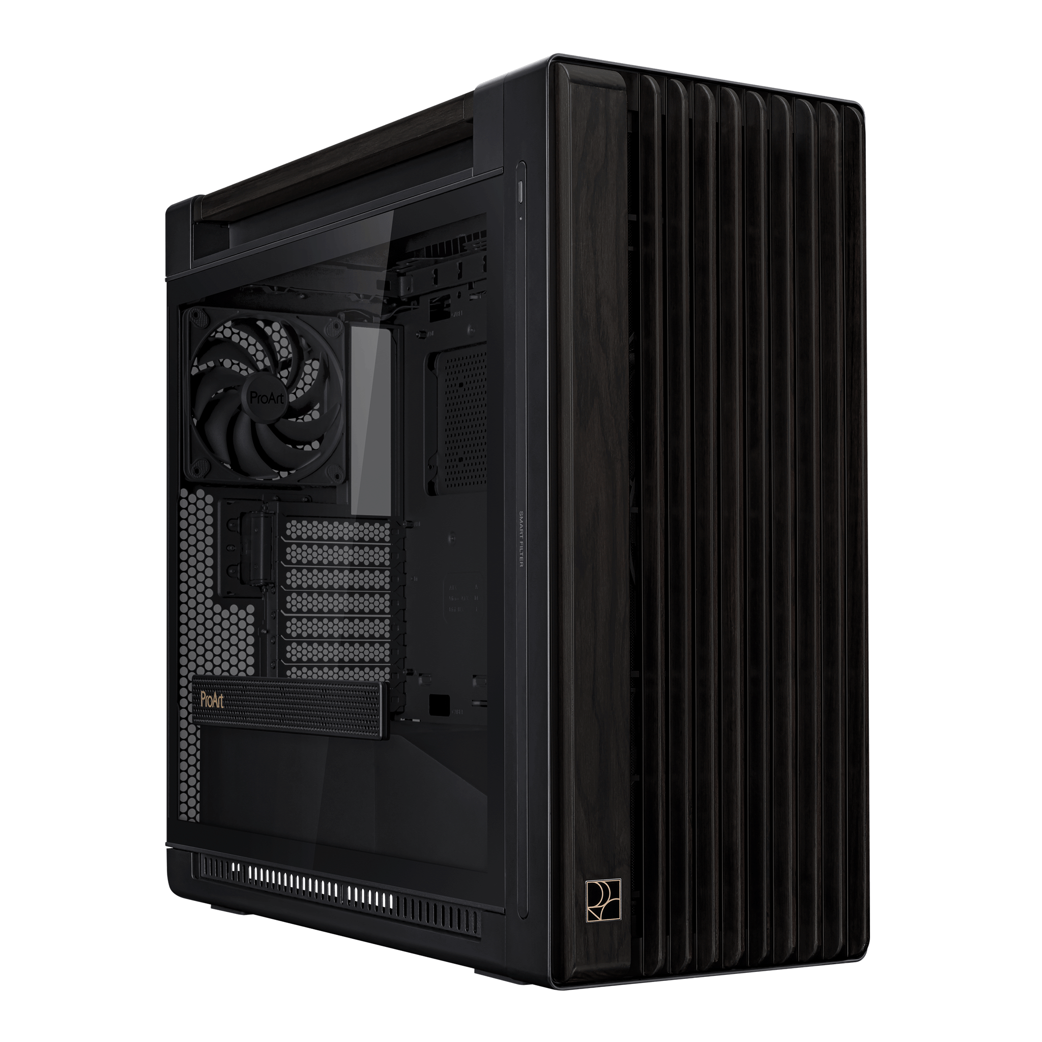 Thùng máy ASUS ProArt PA602 Wood Edition - Tempered Glass Panel | Kèm sẵn 2 fan 20cm, 1 fan 14cm