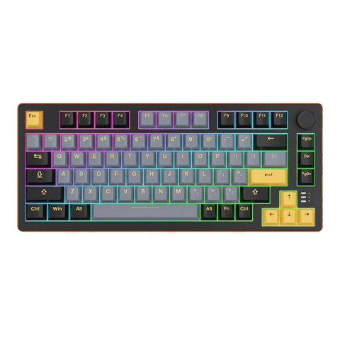 Bàn phím cơ Dare-U EK75 Pro Black - Golden | Wireless Triple Mode, Gasket Mount, RGB, Cloud (Linear) Switch