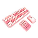  Combo phím chuột, phím số không dây Geezer Mofii 2.4G Three in one suit - Pink | Wireless 2.4 