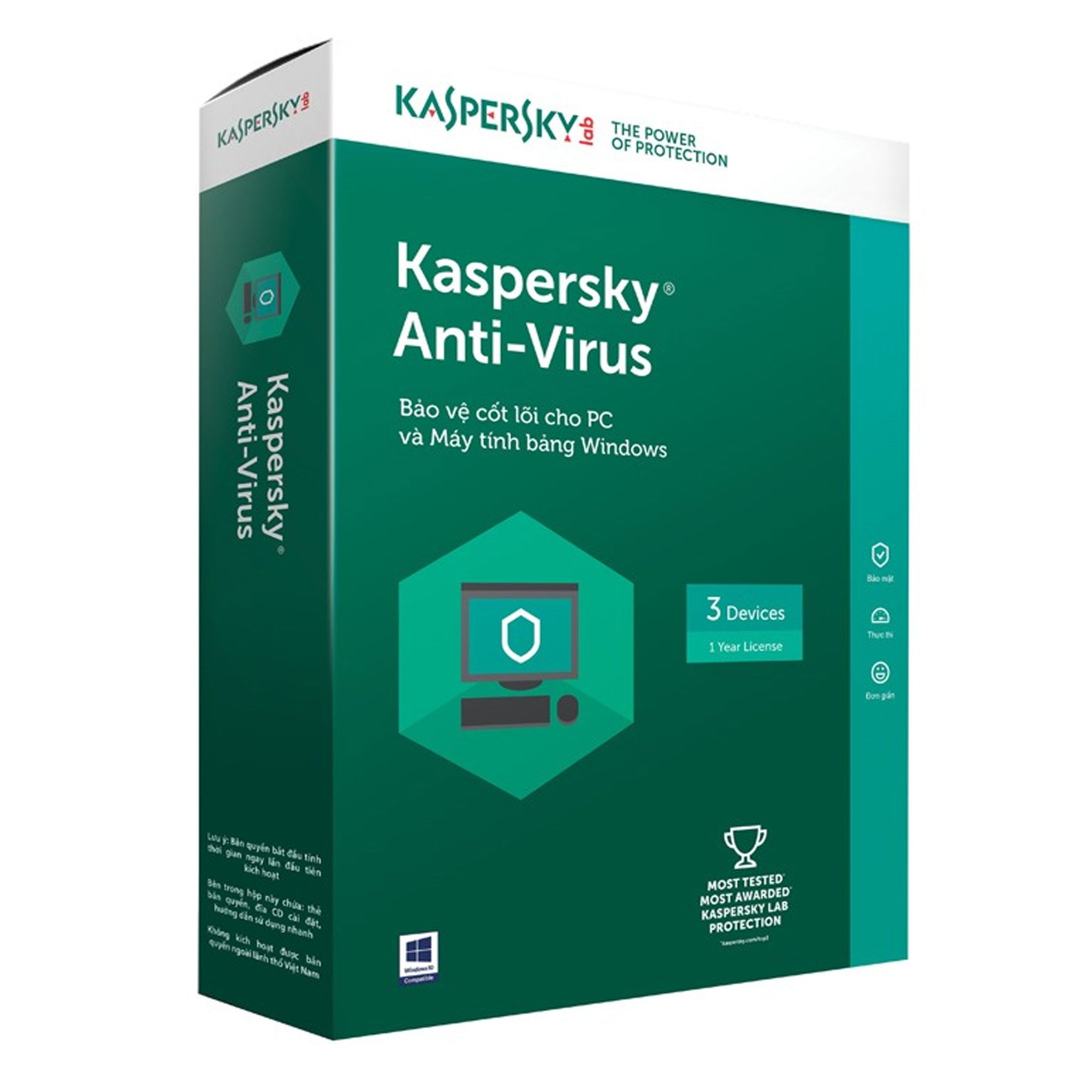 Phần Mềm Diệt Virus Kaspersky Anti-Virus 3 máy tính