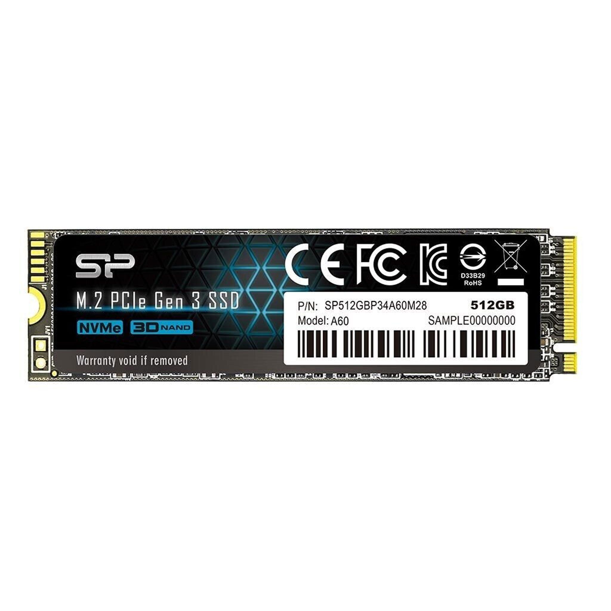 Ổ cứng SSD Silicon Power P34A60 M.2 512GB | PCI Express SLC NVMe Silicon Power