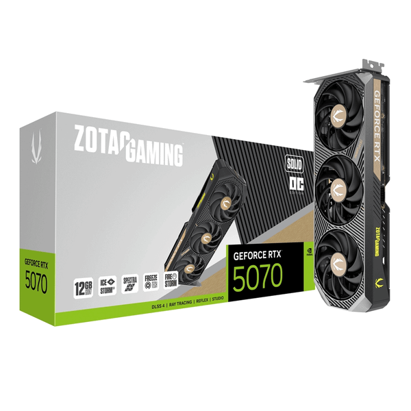  Card màn hình NVIDIA GeForce RTX 5070 ZOTAC SOLID OC | 12GB GDDR7, 6144 CUDA, 650W 