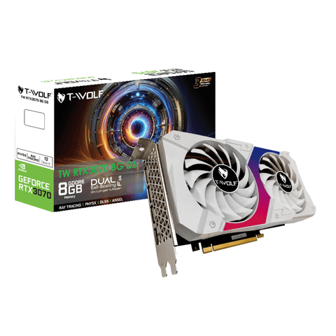 Card màn hình T-Wolf RTX3070 8G Ddr6 White  Dual 