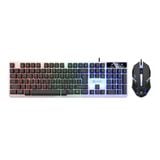  Combo phím chuột giả cơ GTX 350 Chuyên Game | Màu Đen, Led Rainbow 