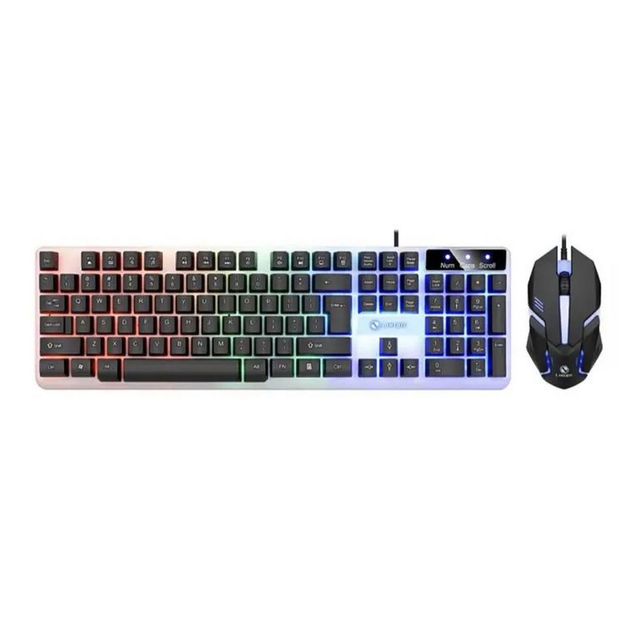 Combo phím chuột giả cơ GTX 350 Chuyên Game | Màu Đen, Led Rainbow