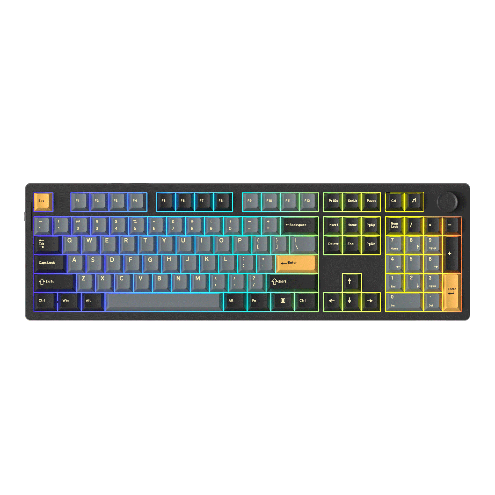 Bàn phím cơ Dare-U EK106 Pro Black - Golden | Wireless Triple Mode, Gasket Mount, RGB, Cloud (Linear) Switch