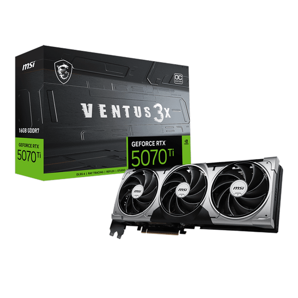  Card màn hình NVIDIA GeForce RTX 5070 Ti MSI Ventus 3X OC | 16GB GDDR7, 8960 CUDA, 750W 