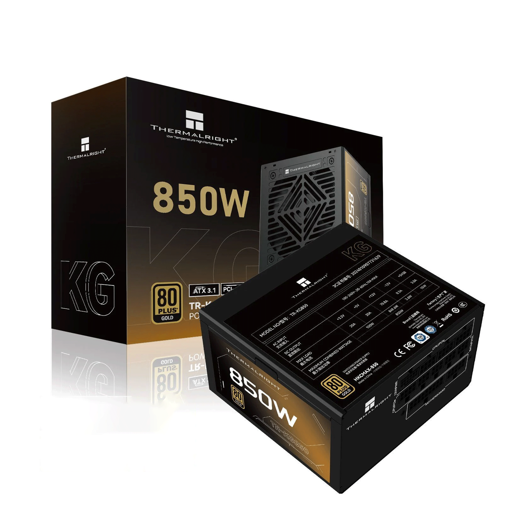 Nguồn Thermalright KG-850 850W | Đen, 80 Plus Gold, PCIe 5.1