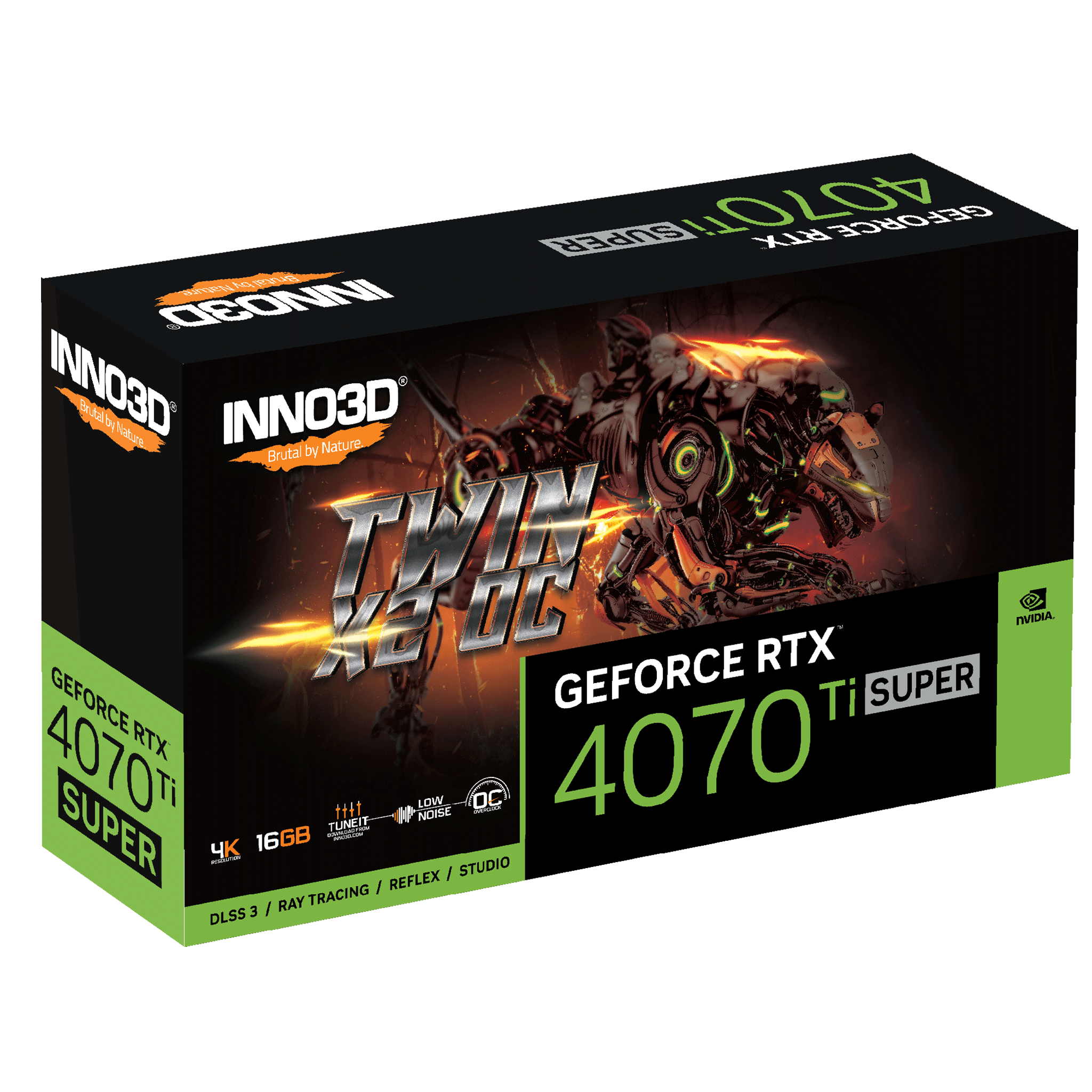 Card màn hình VGA Inno3D GeForce RTX 4070 Ti Super Twin X2 OC (N407TS2-166XX-186156N)