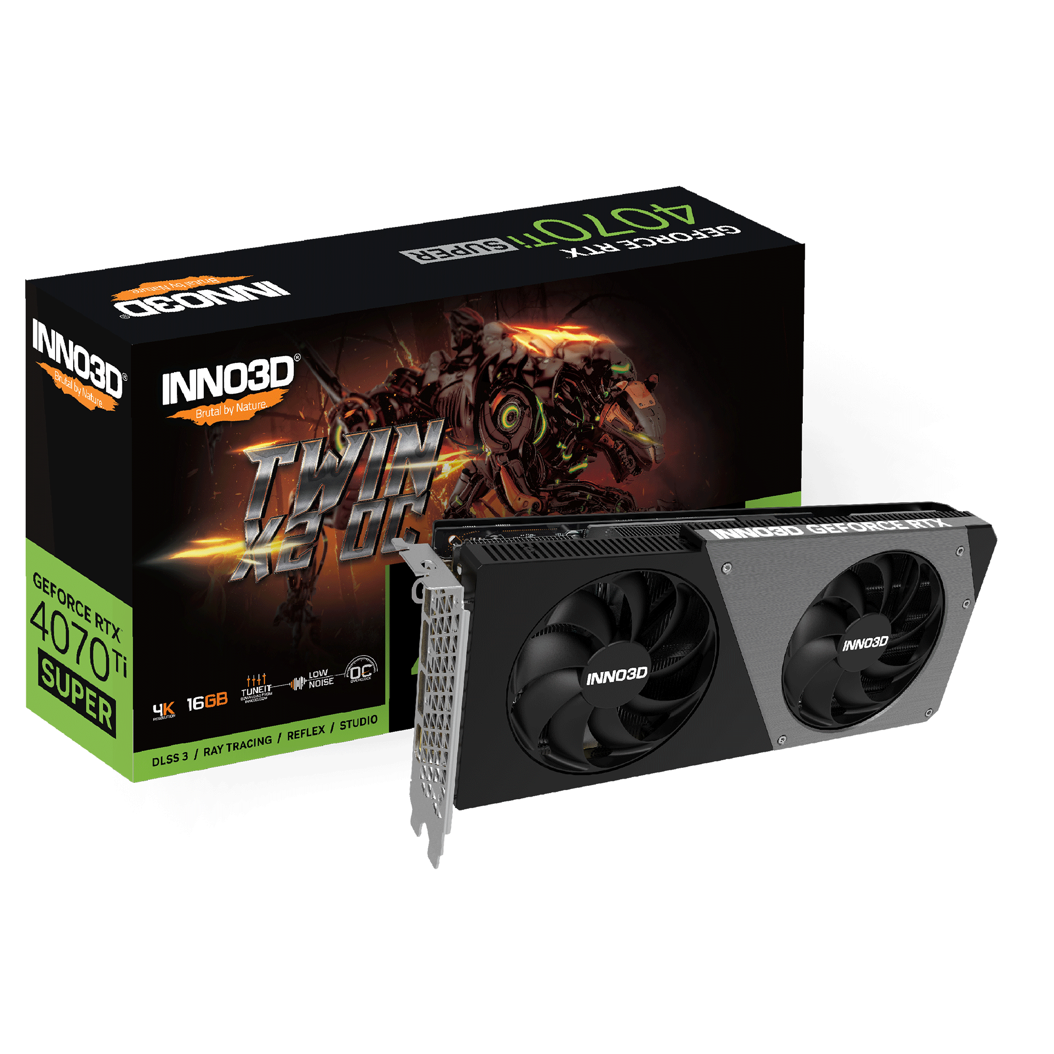 Card màn hình VGA Inno3D GeForce RTX 4070 Ti Super Twin X2 OC (N407TS2-166XX-186156N)