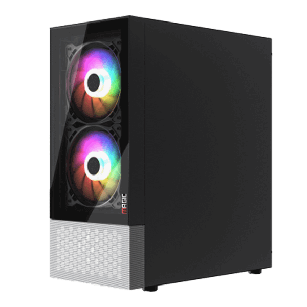  Thùng máy Magic GM-04 Black White Air - Đen trắng | Kèm sẵn 3 fan 