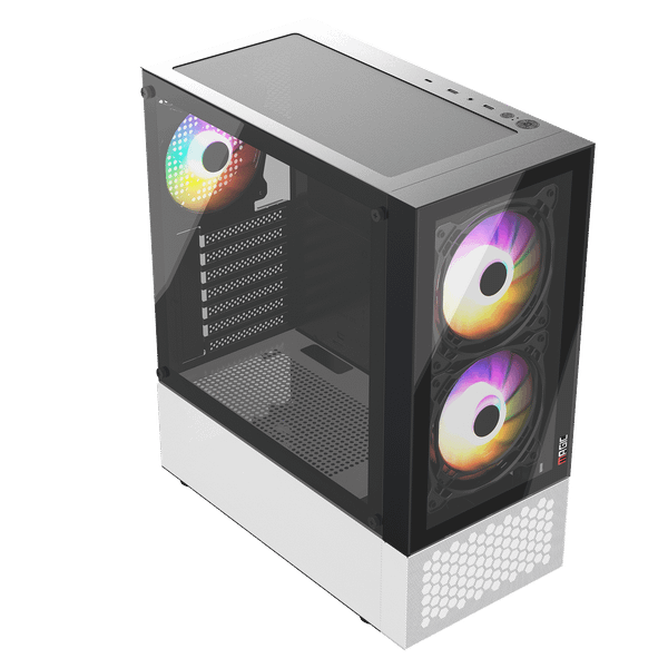  Thùng máy Magic GM-04 Black White Air - Đen trắng | Kèm sẵn 3 fan 
