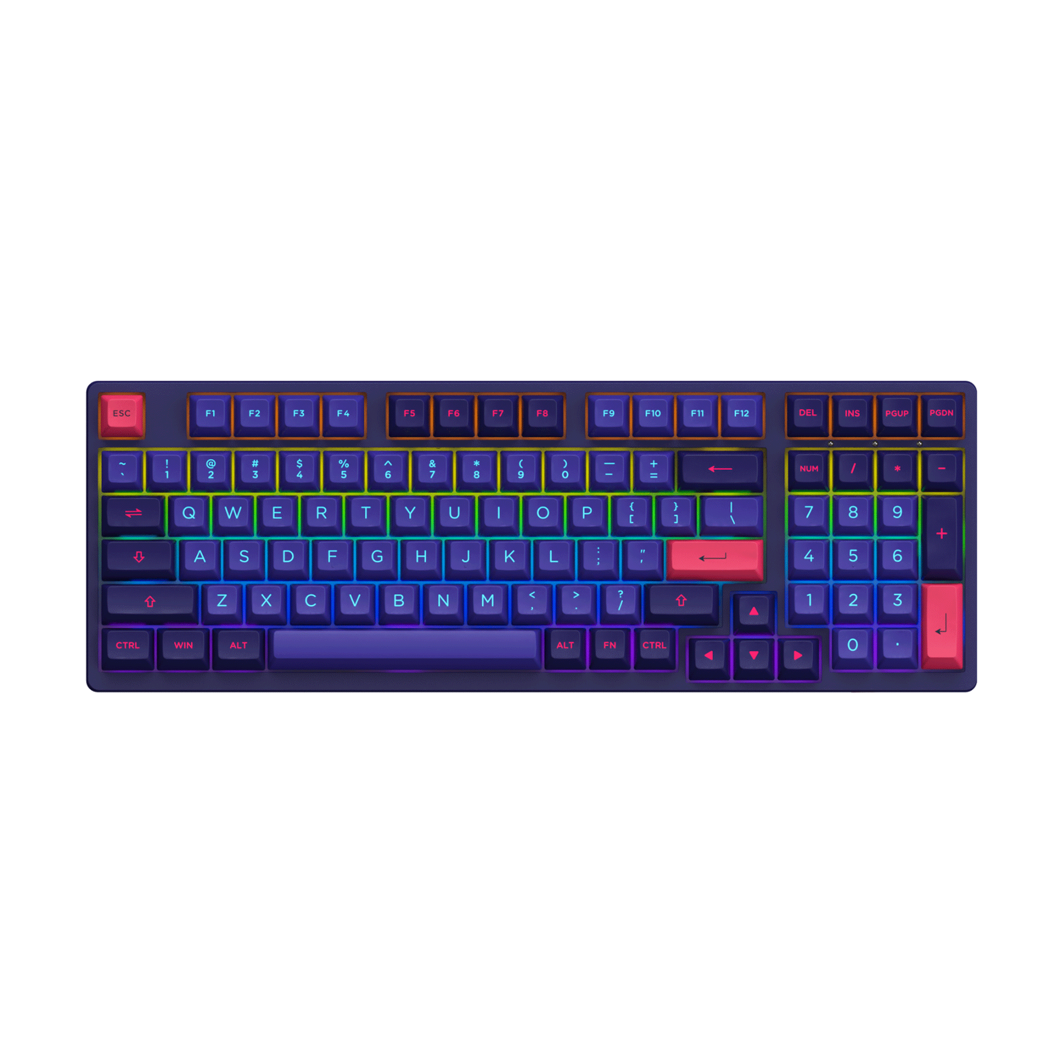 Bàn phím cơ AKKO 3098 Neon | Switch Cream Blue Pro