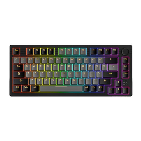  Bàn phím cơ gaming Dareu EK75 Pro | 3 Mode, TKL, Linear Switch, RGB, Black/Gold, Hot swap 