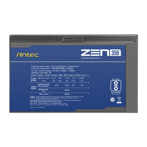  Nguồn máy tính ANTEC Atom Zen 350W | Non Modular, ATX 