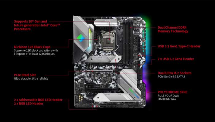 Mainboard Asrock Z490 Steel Legend (Z490 Steel Legend)