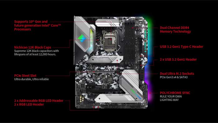 Mainboard Asrock Z490 Steel Legend (Z490 Steel Legend)